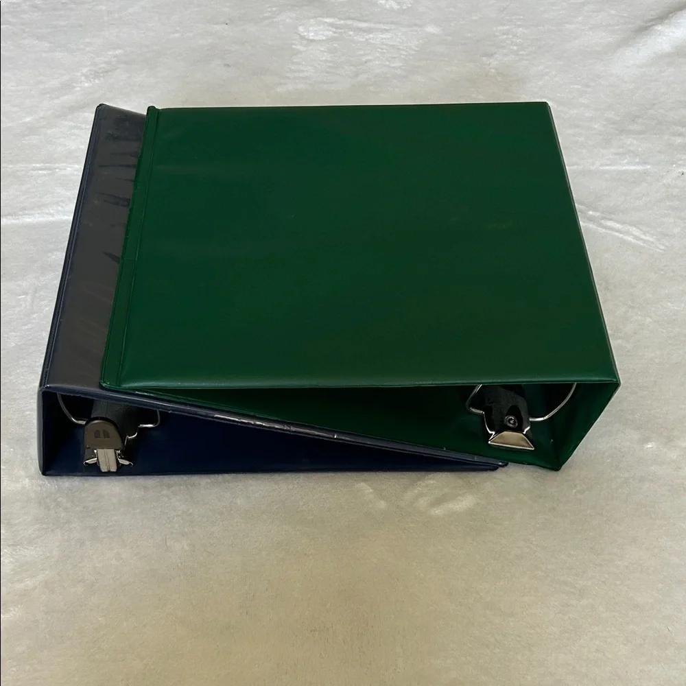 Blue and Green 3” Binders